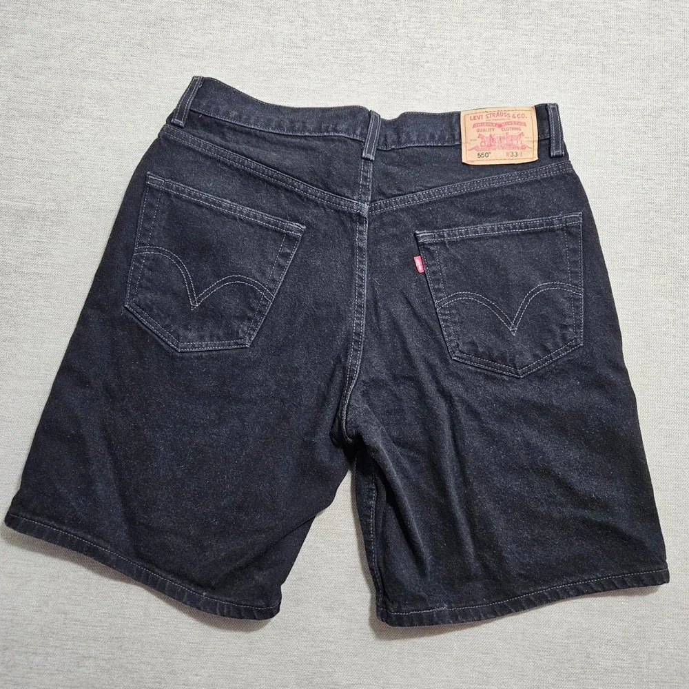 Levis 550 Denim‎ Shorts Mens W33 Black Relaxed Fit Vintage 2003 Cotton